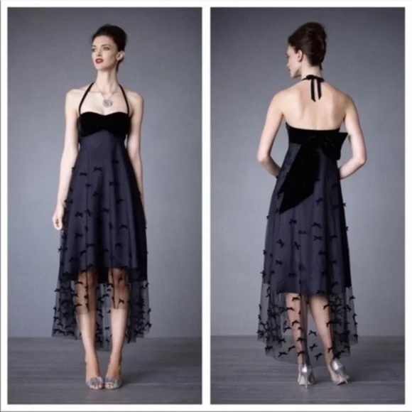 Anthropologie Va Et Vien by BHLDN "Ariel Merriment" Black Dress 4 - Picture 1 of 9